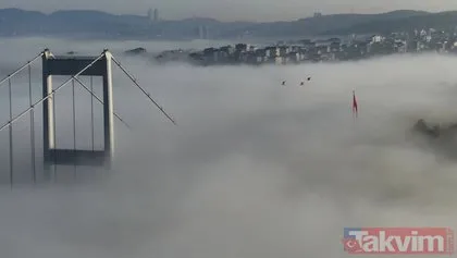 İstanbul’da kartpostallık görüntüler: FSM Köprüsü’nde büyüleyen sis manzarası drone ile görüntülendi