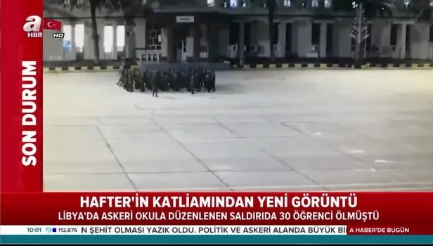 Son dakika: Darbeci Hafter'in askeri okula saldırısından yeni görüntüler
