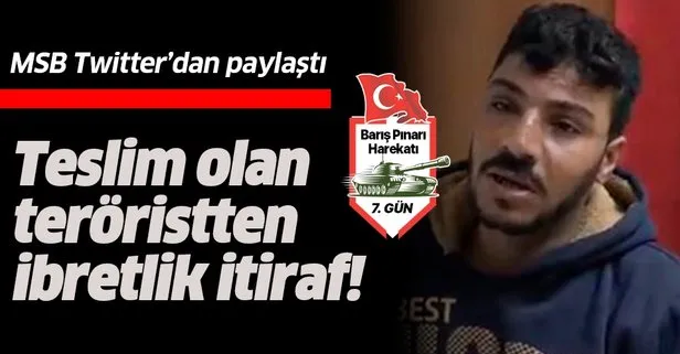 Son dakika: MSB paylaştı! Teslim olan teröristten ibretlik itiraf: Beni zorla götürüp Türkiye’ye karşı savaşmaya zorladılar