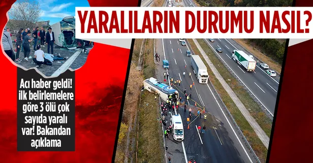 Son dakika: Bolu'da yolcu otobüsü devrildi! 3 kişi hayatını kaybetti
