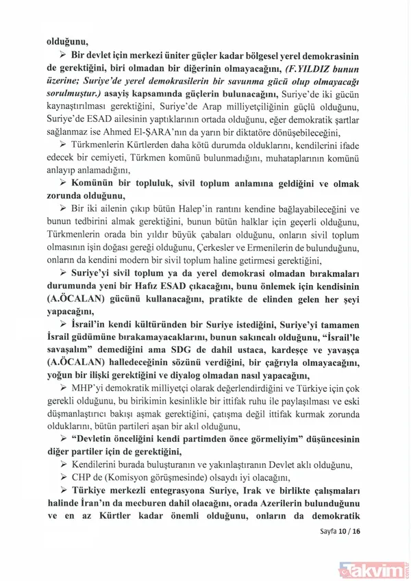 İşte 16 sayfalık İmralı tutanağı... PKK elebaşı Abdullah Öcalan Suriye için ne dedi? İsrail ve MOSSAD iddiası - 15