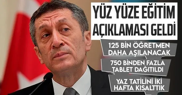 Son dakika! Milli Eğitim Bakanı Ziya Selçuk: 125 bin öğretmen de hemen önümüzdeki günlerde aşılanacak