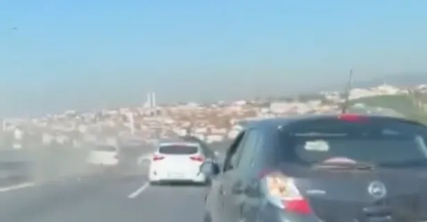 TEM'de zincirleme kaza! 6 araç birbirine girdi!