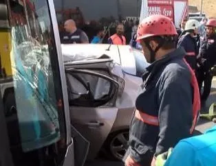 Metrobüs yolunda feci kaza!