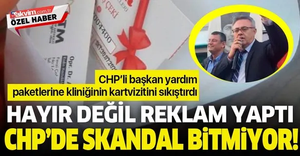 CHP’de skandal bitmiyor! Uşak İl Başkanı Ali Karaoba yardım değil kliniğinin reklamını yaptı