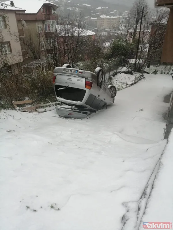 Zonguldak'ta kar hortum hepsi bir arada! 2 otomobil devrildi denizde hortum oluştu - 8