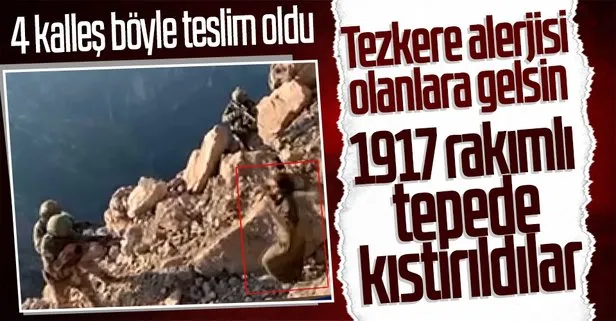 Irak’ın kuzeyindeki Avaşin’de 1917 rakımlı tepede operasyon! Mağarada saklanan 4 PKK’lı böyle teslim oldu