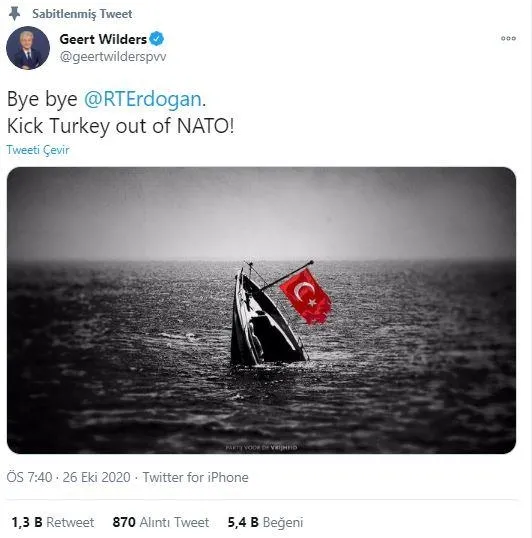 Türk ve Müslüman düşmanı Geert Wilders'ten skandal NATO çağrısı!-1