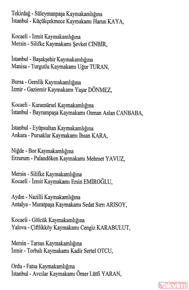 Son dakika haberi: 8 AÄustos Atama Kararları Resmi Gazete´de | Kaymakam atamaları tam liste