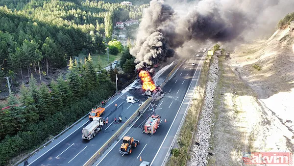 Adana-Pozantı Otoyolu'nda faciaya ramak kala! İki tır çarpıştı, akaryakıt tankeri patladı... Korkunç kazadan kareler - 5