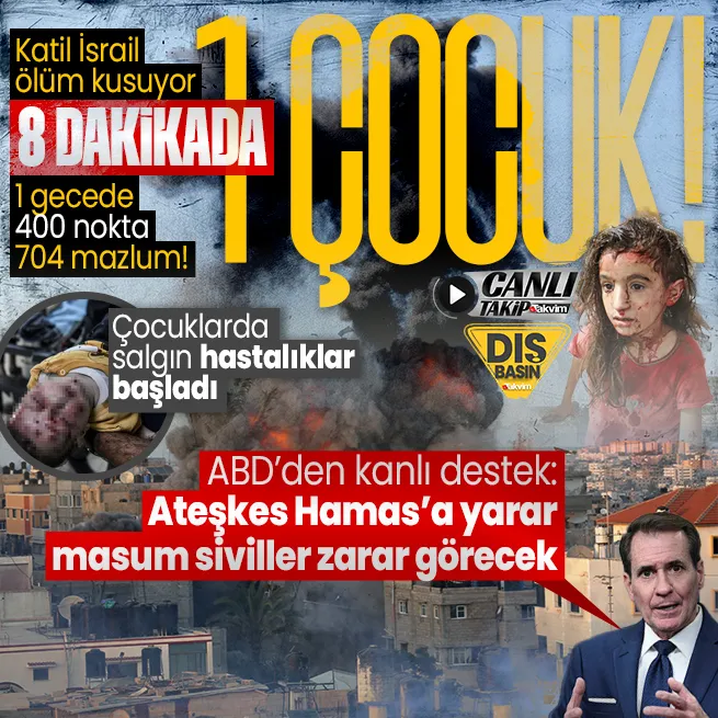 İşgalci İsrail Gazzeye her saniye bomba yağdırıyor: 1 gecede 400 nokta 704 mazlum! | Hamas 2 rehineyi serbest bıraktı... Hastaneler çöktü