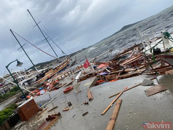 Turizm sezonu öncesi fırtına! Ayvalık'ta tekneler battı - 7