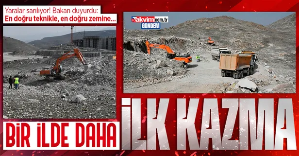 Malatya'da kalıcı konutlar için ilk kazma vuruldu! Bakan Murat Kurum sosyal medyadan paylaştı: En doğru teknikle...