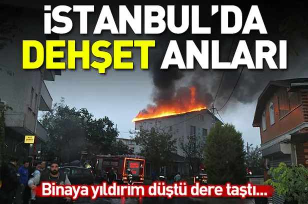 İstanbul Beykoz'da dehşet anları! Yıldırım düştü dere taştı-1