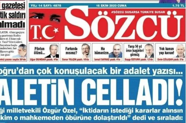Sözcü'den skandal manşet: Yine yargıyı hedef aldılar!