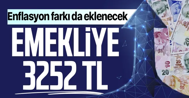 Emekliye yüzde 3 zam, enflasyon farkı... Emekliye 3252 TL memura ise 4298 TL maaş