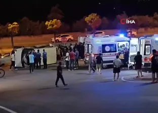 Kayseri’de otomobille çarpışan minibüs yan yattı: 9 yaralı