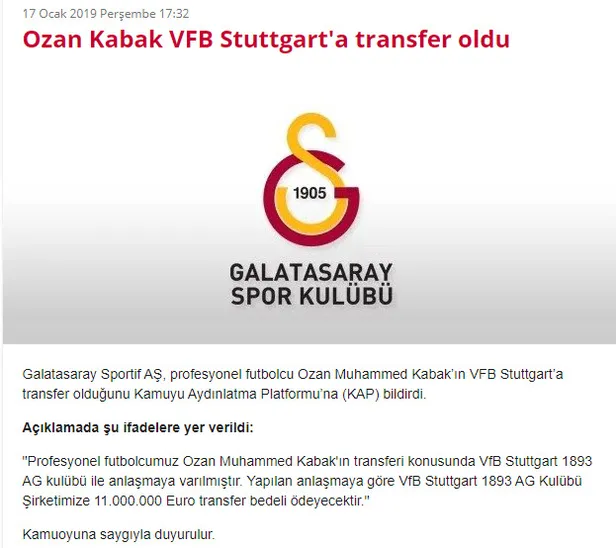 Son Dakika Galatasaray Ozan Kabak Transferini Duyurdu Iste Bonservisi Takvim
