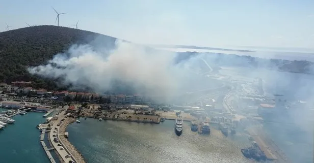 SON DAKİKA: İzmir Çeşme’de orman yangını! Havadan ve karadan müdahale