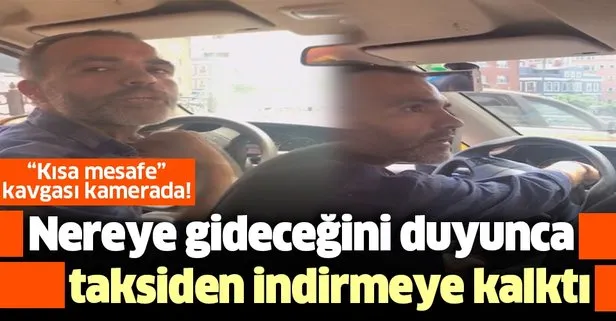 İstanbul’da taksici ile yolcunun kısa mesafe tartışması kamerada