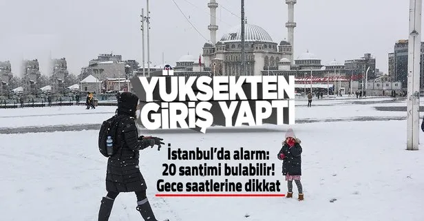 Kar yağışı İstanbul’a giriş yaptı! Meteoroloji’den İstanbul dahil 19 kente sarı ve turuncu kodlu uyarı! Kar yağışı fırtınası yolda