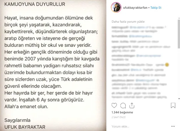 Cezaevinde olan Ufuk Bayraktar'dan mesaj var!-2