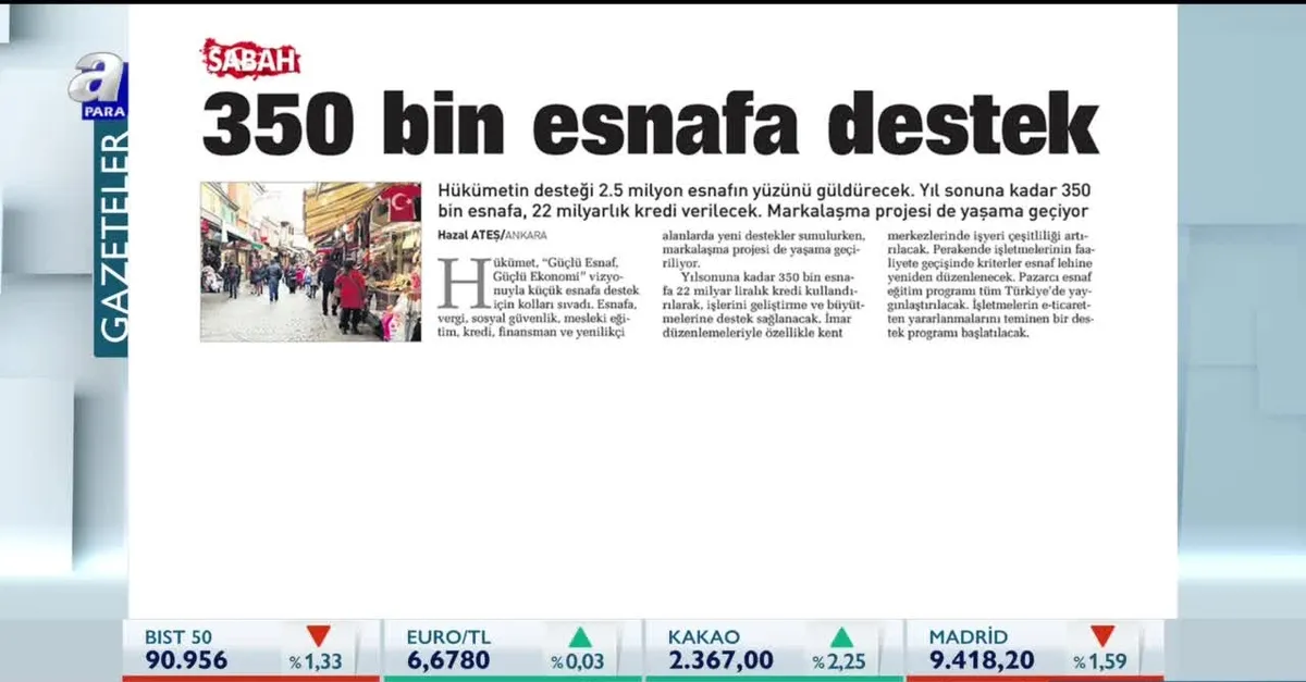 350 bin esnafa 22 milyar TL
