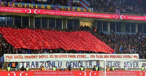 Trabzon tribünerinden tüm dünyaya mesaj