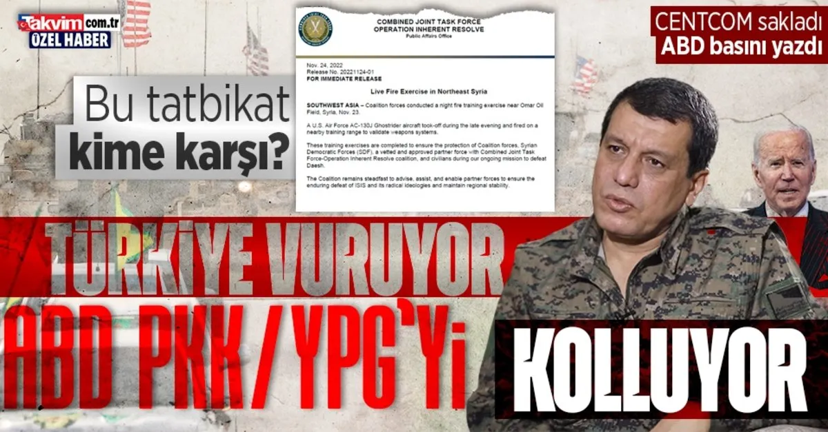 Türkiye vuruyor ABD terör örgütü PKK/YPG'ye kalkan olmaya devam ediyor!  Teröristlerle aynı üste kol kola tatbikat yaptılar - Takvim