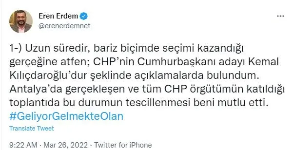 CHP'deki adaylık savaşında Muhittin Böcek'in ardından bir açıklama da Eren Erdem'den geldi-6