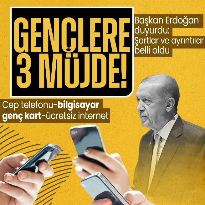 Başkan Erdoğandan Kabine sonrası peş peşe müjdeler! Gençlere cep telefonu ve bilgisayar desteği, ücretsiz internet...