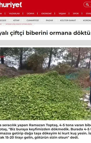 Ticaret Bakanlığı, "sebzelerin çöpe döküldüğüne" dair haberlere ilişkin açıklama yaptı