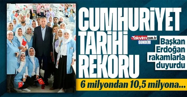 Başkan Erdoğan Denizli’de kadın işçilerle buluşma töreninde rakamlarla duyurdu: Cumhuriyet tarihi rekoru