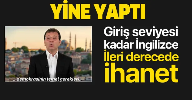 Ekrem İmamoğlu, önündeki metni kötü İngilizcesiyle okuyup yine Türkiye'yi şikayet etti