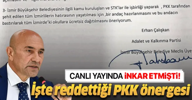 İşte CHP’li İzmir Büyükşehir Belediye Başkanı Tunç Soyer’in reddettiği PKK önergesi