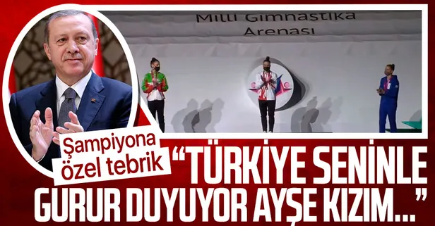 Başkan Erdoğan'dan aerobik cimnastikte dünya şampiyonu olan Ayşe Begüm Onbaşı'ya tebrik!