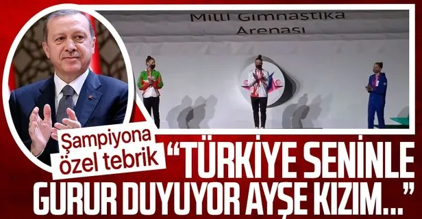 Başkan Erdoğan’dan aerobik cimnastikte dünya şampiyonu olan Ayşe Begüm Onbaşı’ya tebrik!