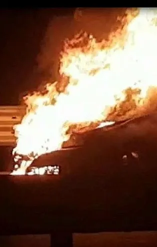 Kütahya'da korku dolu anlar! Hareket halindeki otombil alev alev yandı
