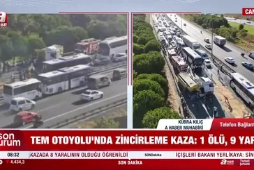 TEM Otoyolu'nda zincirleme kaza: 1 ölü, 9 yaralı