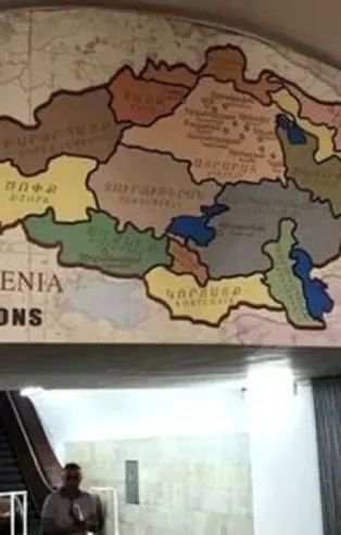 Ermenistan yine haddini aştı! Erivan'daki metroda skandal harita