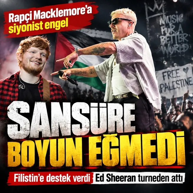 Sahnede Filistine destek veriyordu! Rapçi Macklemore Ed Sheeran turnesinden çıkarıldı