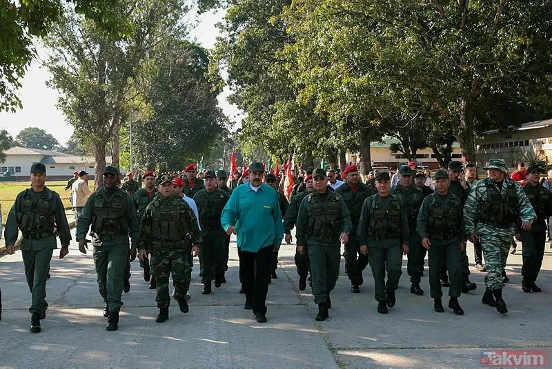 Venezuela ordusu Maduro'da destek için sokağa çıktı
