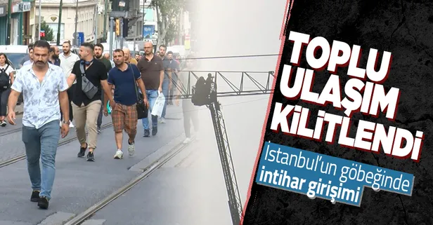 İstanbul Beyazıt'ta toplu ulaşım felç oldu! İntihar girişimi tramvay seferlerini aksattı