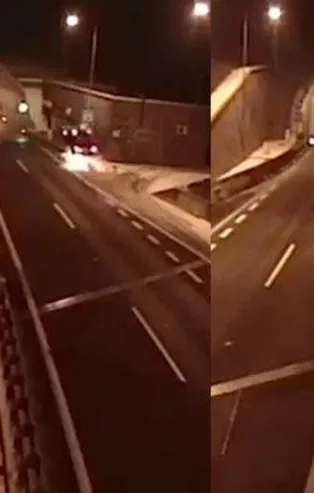 Film sahnesi değil, trafik kazası