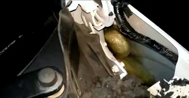 Adana'da arama yapılan aracın çamurluğunda 6 kilo 750 gram eroin ele geçirildi