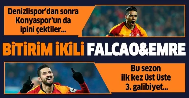 Falcao ve Emre Akbaba ikilisi Konyaspor’un ipini çekti