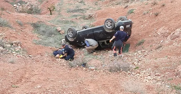 Malatya'da direksiyon hakimiyetini kaybeden kişi şarampole uçtu