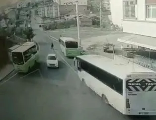 Servis kazasının kamera görüntüleri ortaya çıktı