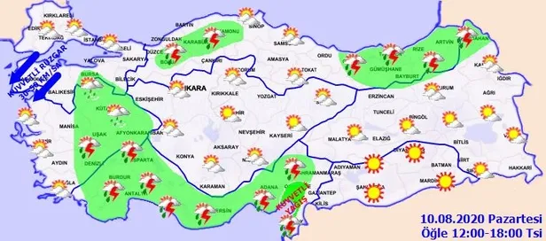 HAVA DURUMU | Meteorolojiden o illere kuvvetli sağanak uyarısı | 10 Ağustos 2020 hava nasıl olacak?-6