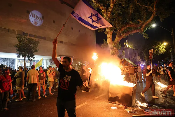 Tel Aviv'de isyan ateşi büyüyor! Katil Netanyahu'nun istifası için on binlerce İsrailli yine sokaklara akın etti - 29